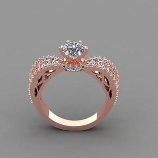 diamante anillo joyería mujer joya oro imprimible plata anillos Boda compromiso Moda 3d print model - Mito3D