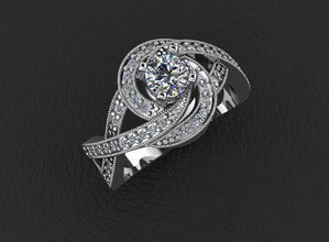 diamond ring jewelry design fashion gold rings 3d print model - Mito3D