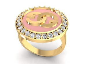 diamond ring lady 3212 model jewelry fashion accessories gold woman women design rings 3d print model - Mito3D