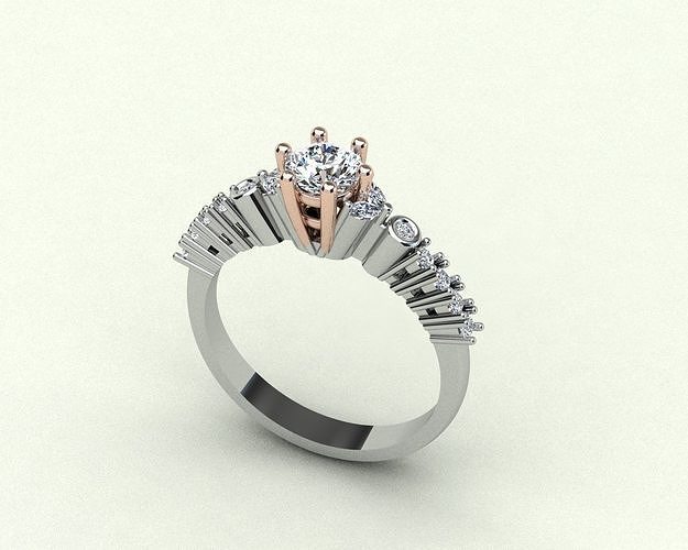 diamante squillare marchese gioielleria prezioso Fidanzamento nozze stampabile argento anelli oro platino carati gemma solitario sterlina 3D print model - Mito3D