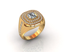 diamond ring men jewelry gold fashion silver cad jewel surface white rings 3d print model - Mito3D