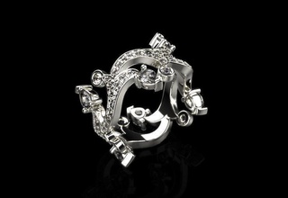 anel de diamante natural estilo jóias soilver ouro anéis 3d print model - Mito3D