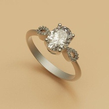 diamant ring oval gold schmuck silber druckbar juwel hochzeit engagement sterling brillant engagem ringe 3d print model - Mito3D