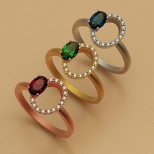 Diamant Ring Oval druckbar Sterling Silber Juwel Hochzeit Engagement cad brillant 3d print model - Mito3D