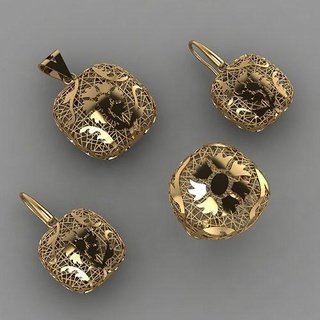 elmas yüzük pandent Ayarlamak KADIN mücevher takı altın kolye gümüş yazdırılabilir sterlin kolyeler 3d print model - Mito3D