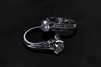 bague en diamant de motifs bijoux femmes or d'argent l'anneau le luxe les schémas ornement la conception pierre précieuse cire gem imprimable style d'impression décoration mode anneaux 3d print model - Mito3D