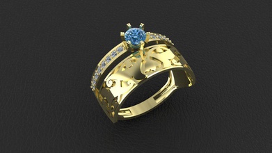 diamond ring ready jewelry rings gold jewel fashion 3dgold obj stl brilliant beauty engagement fency precious 3d print model - Mito3D
