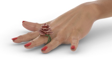 anello di diamanti rosa i la pianta oro stl 3dm matrix rhino acquistare Modello 3d modello versione per stampa sterlina fiore gioielli moda stile il design classica anelli 3d print model - Mito3D