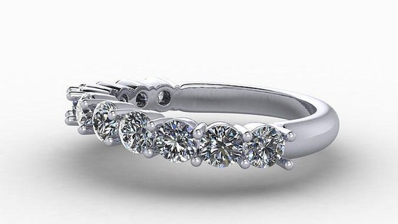 diamante anel Tamanho 6 joalheria jóia argolas imprimível ouro noivado gema 3d print model - Mito3D
