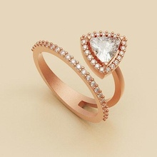 Diamant Ring Dreieck Gold Schmuck Silber druckbar Juwel Hochzeit Engagement Sterling engagem brillant cad Weiß Ringe 3d print model - Mito3D