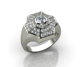 diamante anello di nozze gli uomini gioielli oro diamanti bianco moda argento anelli 3d print model - Mito3D