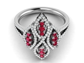 diamante anillo mujer anillos solitario libra esterlina imprimible platino brillante Boda compromiso joya joyería plata delicado ligero oro blanco 3d print model - Mito3D