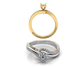 diamond ring women jewelry rings gold silver jewellery jewel wedding engagement gem brilliant luxury engagem fashion 3d print model - Mito3D