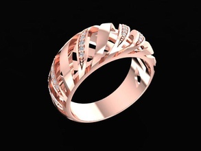 diamante anel mulheres 104 joalheria moda acessórios ouro mulher projeto argolas 3d print model - Mito3D