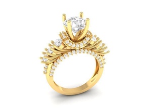 diamond ring women 105 jewelry fashion accessories gold man men woman unisex design rings 3d print model - Mito3D