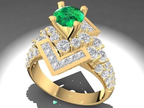 diamond ring women 1091 jewelry fashion accessories gold woman design fengshui rings 3d print model - Mito3D