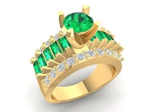 diamant bague femmes 1150 bijoux mode accessoires or femme conception anneaux 3d print model - Mito3D