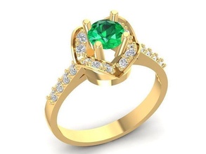 diamond ring women 1152 jewelry fashion accessories gold woman design rings 3d print model - Mito3D