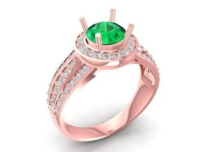 diamond ring women 1160 jewelry fashion accessories gold woman design rings 3d print model - Mito3D