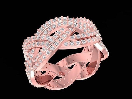 diamante anel mulheres 1235 joalheria moda acessórios ouro mulher Projeto argolas 3d print model - Mito3D