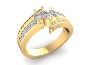 diamond ring women 1420 jewelry fashion accessories gold woman design fengshui wedding rings 3d print model - Mito3D
