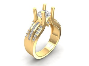diamond ring women 1422 jewelry fashion accessories gold man men woman unisex design fengshui rings 3d print model - Mito3D