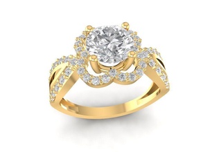 diamond ring women 1426 jewelry fashion accessories gold man men woman unisex design fengshui rings 3d print model - Mito3D