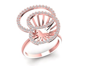 Diamant Ring Frauen 1432 Schmuck Mode Zubehör Gold Männer Frau unisex Design Feng Shui Ringe 3d print model - Mito3D