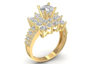 diamante anel mulheres 1472 joalheria moda acessórios ouro mulher unissex Projeto argolas 3d print model - Mito3D
