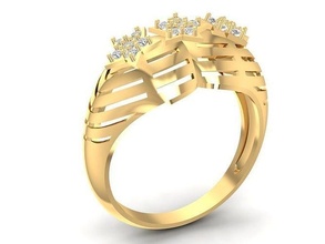 diamond ring women 1476 jewelry fashion accessories gold man men unisex design rings 3d print model - Mito3D