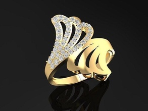 diamante anel mulheres 1481 joalheria moda acessórios ouro mulher unissex projeto argolas 3d print model - Mito3D