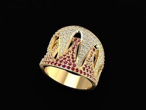 diamond ring women 1482 jewelry fashion accessories gold woman design wedding rings 3d print model - Mito3D