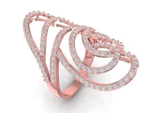 diamond ring women 1486 jewelry fashion accessories gold woman design rings 3d print model - Mito3D