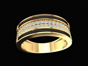 diamond ring women 1491 jewelry fashion accessories gold woman design rings 3d print model - Mito3D