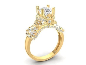 diamond ring women 1492 jewelry fashion accessories gold woman design rings 3d print model - Mito3D