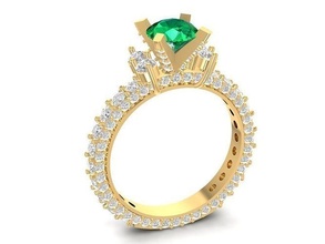 diamante anel mulheres 1500 joalheria moda acessórios ouro mulher Projeto argolas 3d print model - Mito3D