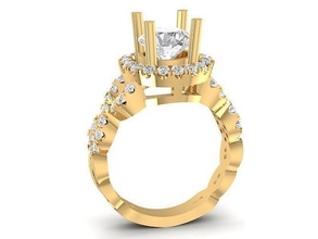 diamond ring women 1502 jewelry fashion accessories gold woman design rings 3d print model - Mito3D