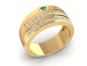 diamond ring women 1518 jewelry fashion accessories gold woman design rings 3d print model - Mito3D