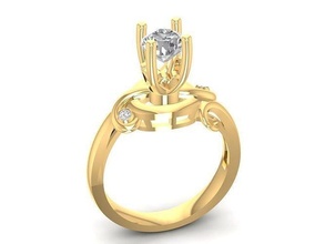diamante anel mulheres 1522 joalheria moda acessórios ouro mulher projeto argolas 3d print model - Mito3D