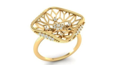 diamond ring women 1524 jewelry fashion accessories gold woman design rings 3d print model - Mito3D
