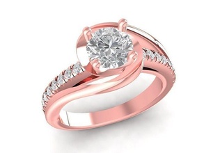 diamond ring women 1532 jewelry fashion accessories gold woman design rings 3d print model - Mito3D