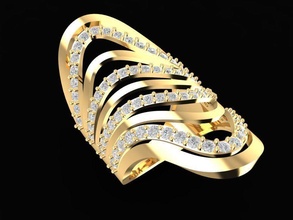 diamond ring women 1675 jewelry fashion accessories gold woman design fengshui rings 3d print model - Mito3D