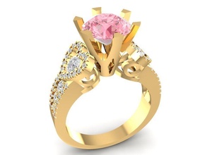 diamond ring women 1705 jewelry fashion accessories gold woman design fengshui rings 3d print model - Mito3D