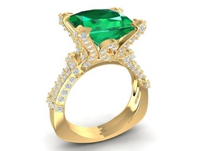 diamond ring women 1709 jewelry fashion accessories gold man men woman unisex design rings 3d print model - Mito3D