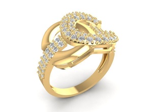 diamond ring women 1724 jewelry fashion accessories gold man men woman unisex design rings 3d print model - Mito3D