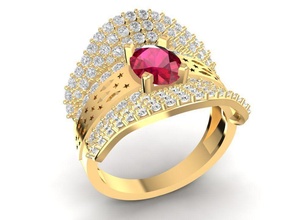 diamante anillo mujer 1765 joyería joya Moda accesorios oro hombre hombres unisexo diseño Feng Shui anillos 3d print model - Mito3D