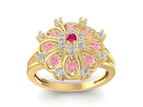 diamond ring women 1775 jewelry fashion accessories gold man men woman unisex design fengshui rings 3d print model - Mito3D