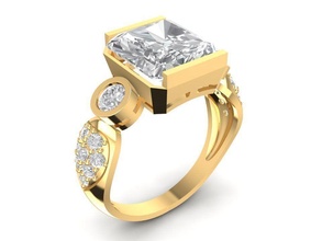 diamante anel mulheres 1809 joalheria moda acessórios ouro homem homens mulher unissex Projeto feng shui argolas 3d print model - Mito3D