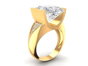diamond ring women 1815 jewelry fashion accessories gold woman design fengshui pendant rings 3d print model - Mito3D