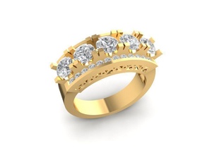 diamond ring women 2349 jewelry fashion accessories gold man men woman unisex design rings 3d print model - Mito3D